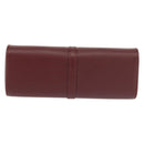CARTIER Must Line Glasses Case Leather Bordeaux Auth am9067-2