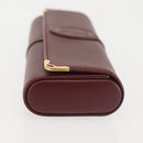 CARTIER Must Line Glasses Case Leather Bordeaux Auth am9067-4
