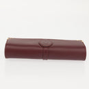 CARTIER Must Line Glasses Case Leather Bordeaux Auth am9067-6