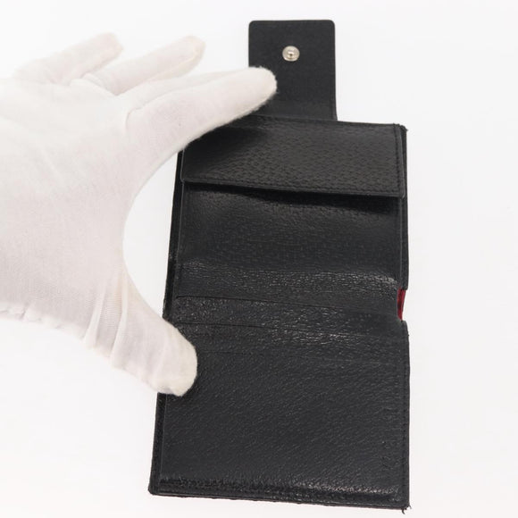 BVLGARI Logo Mania Bifold Wallet Canvas Black Auth am9073