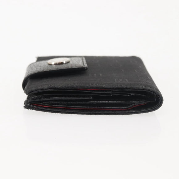 BVLGARI Logo Mania Bifold Wallet Canvas Black Auth am9073