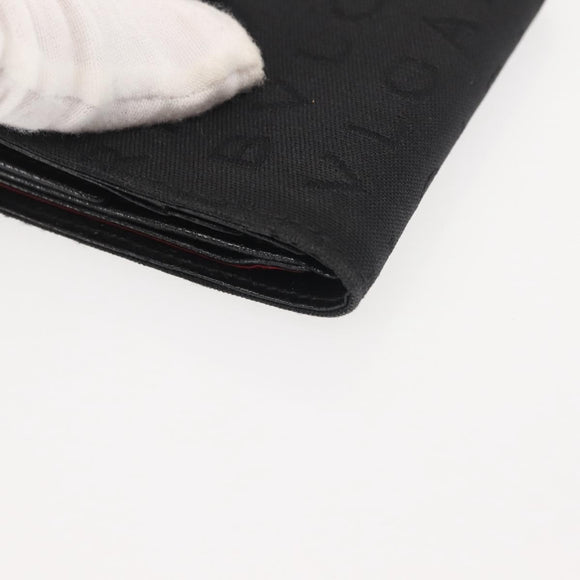 BVLGARI Logo Mania Bifold Wallet Canvas Black Auth am9073