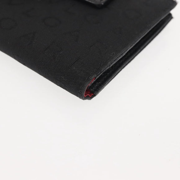 BVLGARI Logo Mania Bifold Wallet Canvas Black Auth am9073