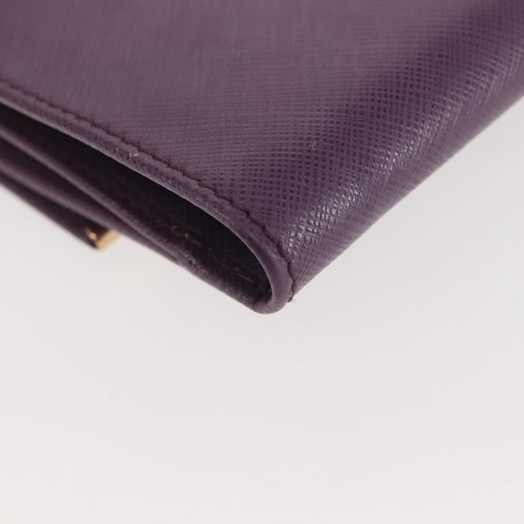 Salvatore Ferragamo Gancini Wallet Leather Purple Gold Auth am9074