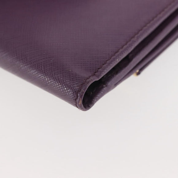 Salvatore Ferragamo Gancini Wallet Leather Purple Gold Auth am9074