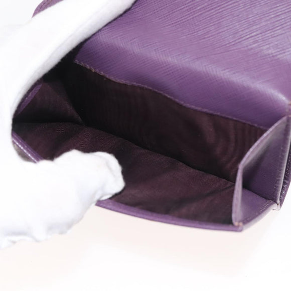 Salvatore Ferragamo Gancini Wallet Leather Purple Gold Auth am9074