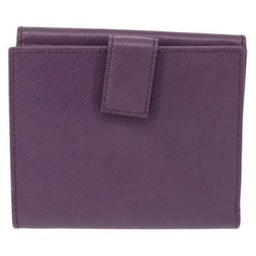 Salvatore Ferragamo Gancini Wallet Leather Purple Gold Auth am9074 - 0