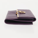 Salvatore Ferragamo Gancini Wallet Leather Purple Gold Auth am9074-3