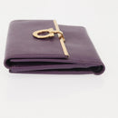 Salvatore Ferragamo Gancini Wallet Leather Purple Gold Auth am9074-4