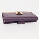 Salvatore Ferragamo Gancini Wallet Leather Purple Gold Auth am9074-5