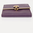 Salvatore Ferragamo Gancini Wallet Leather Purple Gold Auth am9074-6