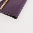 Salvatore Ferragamo Gancini Wallet Leather Purple Gold Auth am9074-7