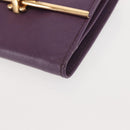 Salvatore Ferragamo Gancini Wallet Leather Purple Gold Auth am9074-14