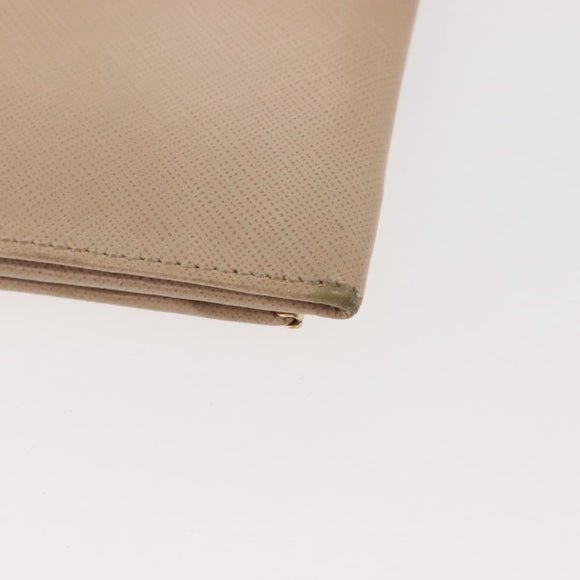 Salvatore Ferragamo Gancini Long Wallet Leather Beige Gold Auth am9075