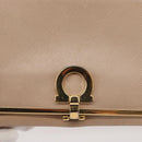 Salvatore Ferragamo Gancini Long Wallet Leather Beige Gold Auth am9075-8