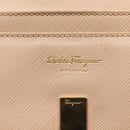 Salvatore Ferragamo Gancini Long Wallet Leather Beige Gold Auth am9075-17