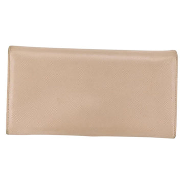 Salvatore Ferragamo Gancini Long Wallet Leather Beige Gold Auth am9075 - 0