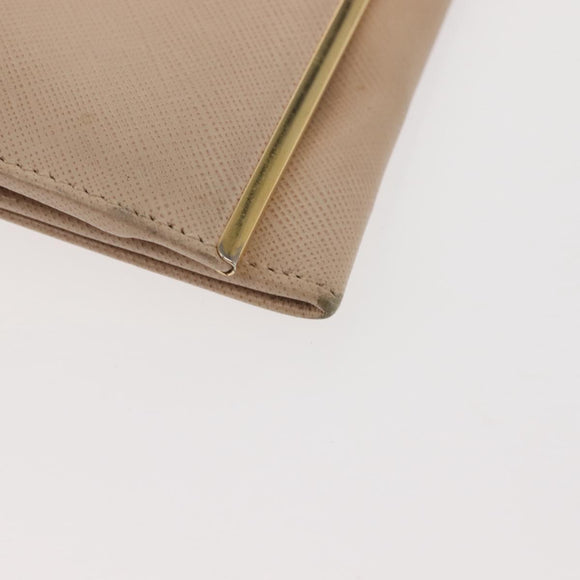 Salvatore Ferragamo Gancini Long Wallet Leather Beige Gold Auth am9075