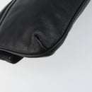 GIVENCHY Clutch Bag Leather Black Gold Auth am9079-16