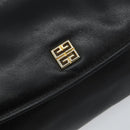 GIVENCHY Clutch Bag Leather Black Gold Auth am9079-17