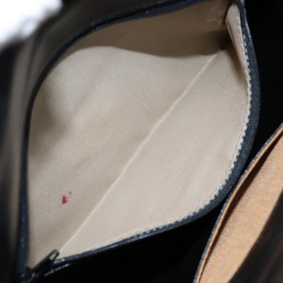 GIVENCHY Clutch Bag Leather Black Gold Auth am9079