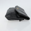 GIVENCHY Clutch Bag Leather Black Gold Auth am9079-3