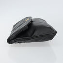 GIVENCHY Clutch Bag Leather Black Gold Auth am9079-4