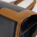 MORABITO Hand Bag Leather Navy Gold Auth am9080-14