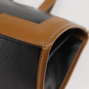 MORABITO Hand Bag Leather Navy Gold Auth am9080-16