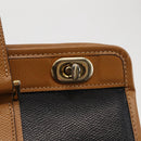 MORABITO Hand Bag Leather Navy Gold Auth am9080-10