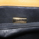 MORABITO Hand Bag Leather Navy Gold Auth am9080-18