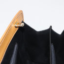 MORABITO Hand Bag Leather Navy Gold Auth am9080-19