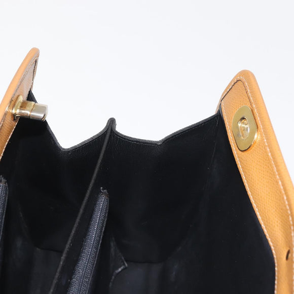 MORABITO Hand Bag Leather Navy Gold Auth am9080