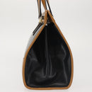 MORABITO Hand Bag Leather Navy Gold Auth am9080-3