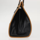 MORABITO Hand Bag Leather Navy Gold Auth am9080-4