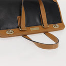MORABITO Hand Bag Leather Navy Gold Auth am9080-6