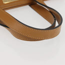 MORABITO Hand Bag Leather Navy Gold Auth am9080-7