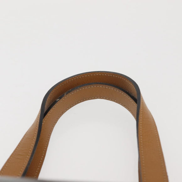 MORABITO Hand Bag Leather Navy Gold Auth am9080