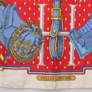 HERMES Carre 90 Scarf ""SELLES A HOUSSE"" Silk Red Auth am9081-10