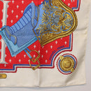 HERMES Carre 90 Scarf ""SELLES A HOUSSE"" Silk Red Auth am9081-11