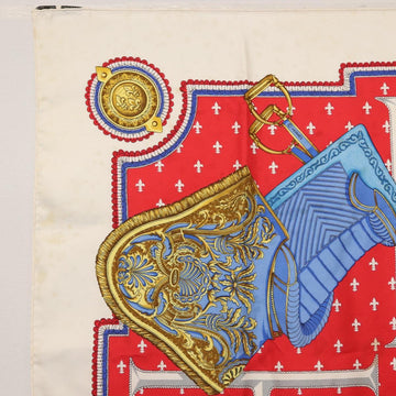 HERMES Carre 90 Scarf ""SELLES A HOUSSE"" Silk Red Auth am9081 - 0