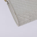 BALLY Chain Shoulder Bag Leather White Gold Auth am9085-15