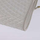 BALLY Chain Shoulder Bag Leather White Gold Auth am9085-16