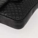 BALLY Chain Shoulder Bag Leather Black Gold Auth am9086-8