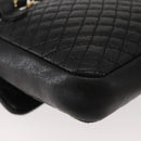 BALLY Chain Shoulder Bag Leather Black Gold Auth am9086-16