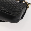BALLY Chain Shoulder Bag Leather Black Gold Auth am9086-17