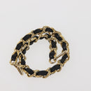 BALLY Chain Shoulder Bag Leather Black Gold Auth am9086-21