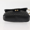 BALLY Chain Shoulder Bag Leather Black Gold Auth am9086-5