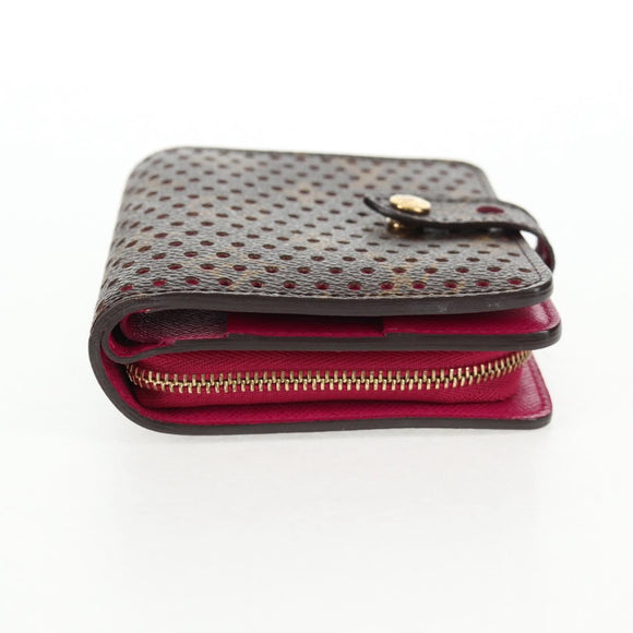 LOUIS VUITTON Monogram Perfo Compact Zip Wallet Fuchsia M95188 LV Auth am9095V