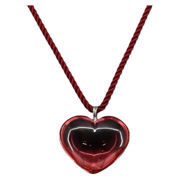 Baccarat Heart Necklace Crystal glass Red Auth am9096